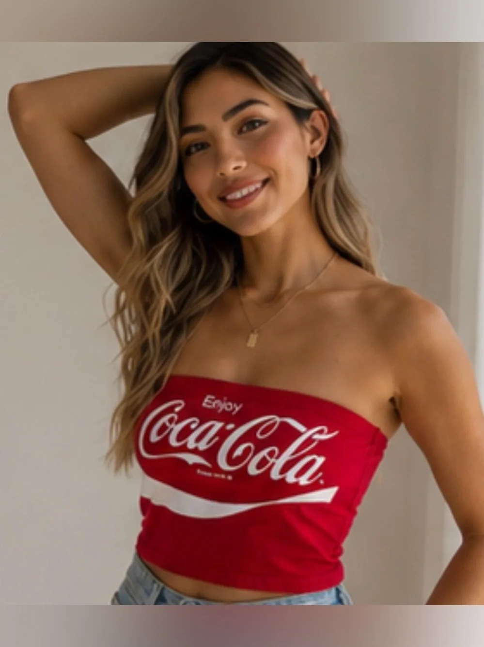 Coca Cola Red Strapless Logo Tube Top - Women - Picture 3 of 7
